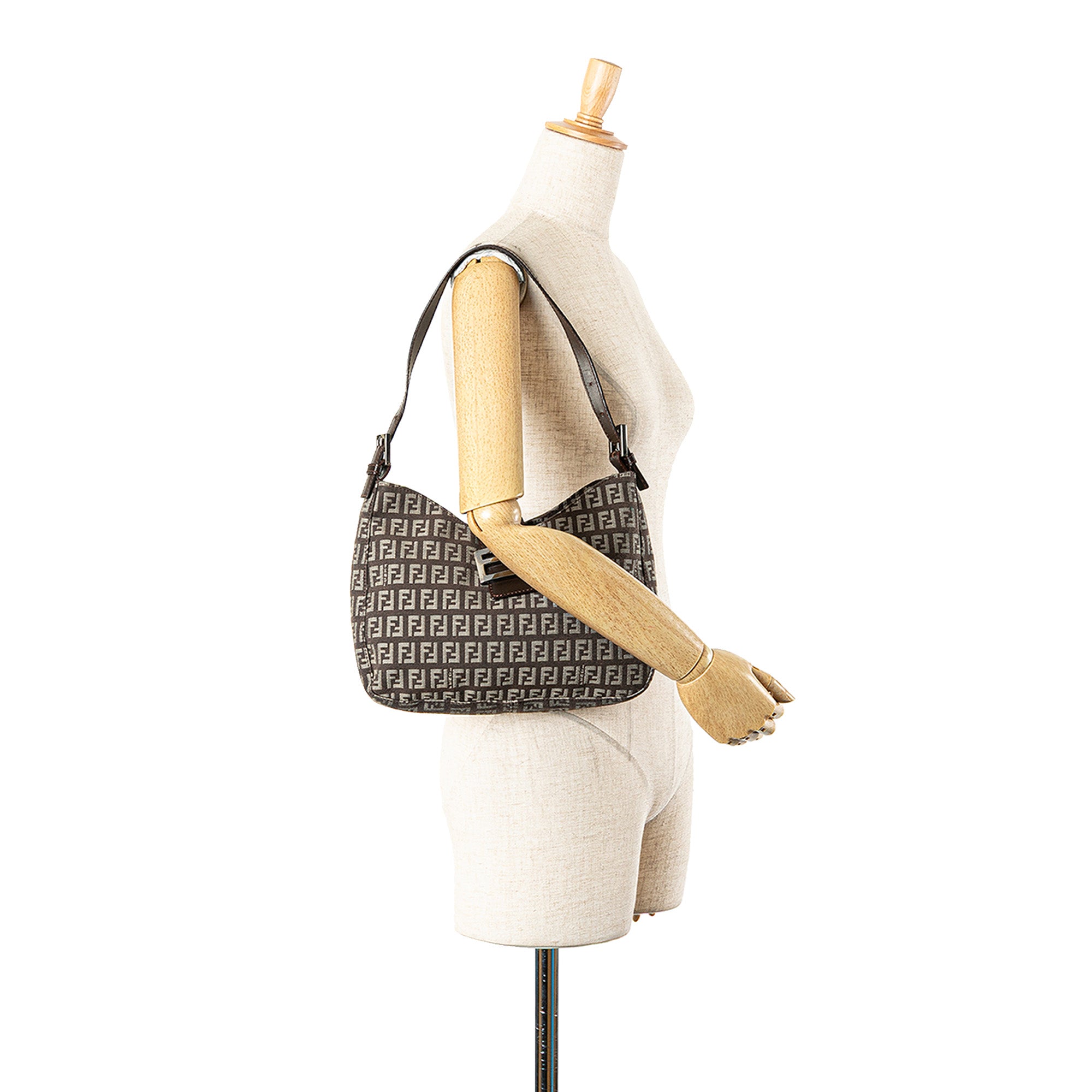 Fendi | Pre-Owned Zucchino Canvas Shoulder Bag | Brown