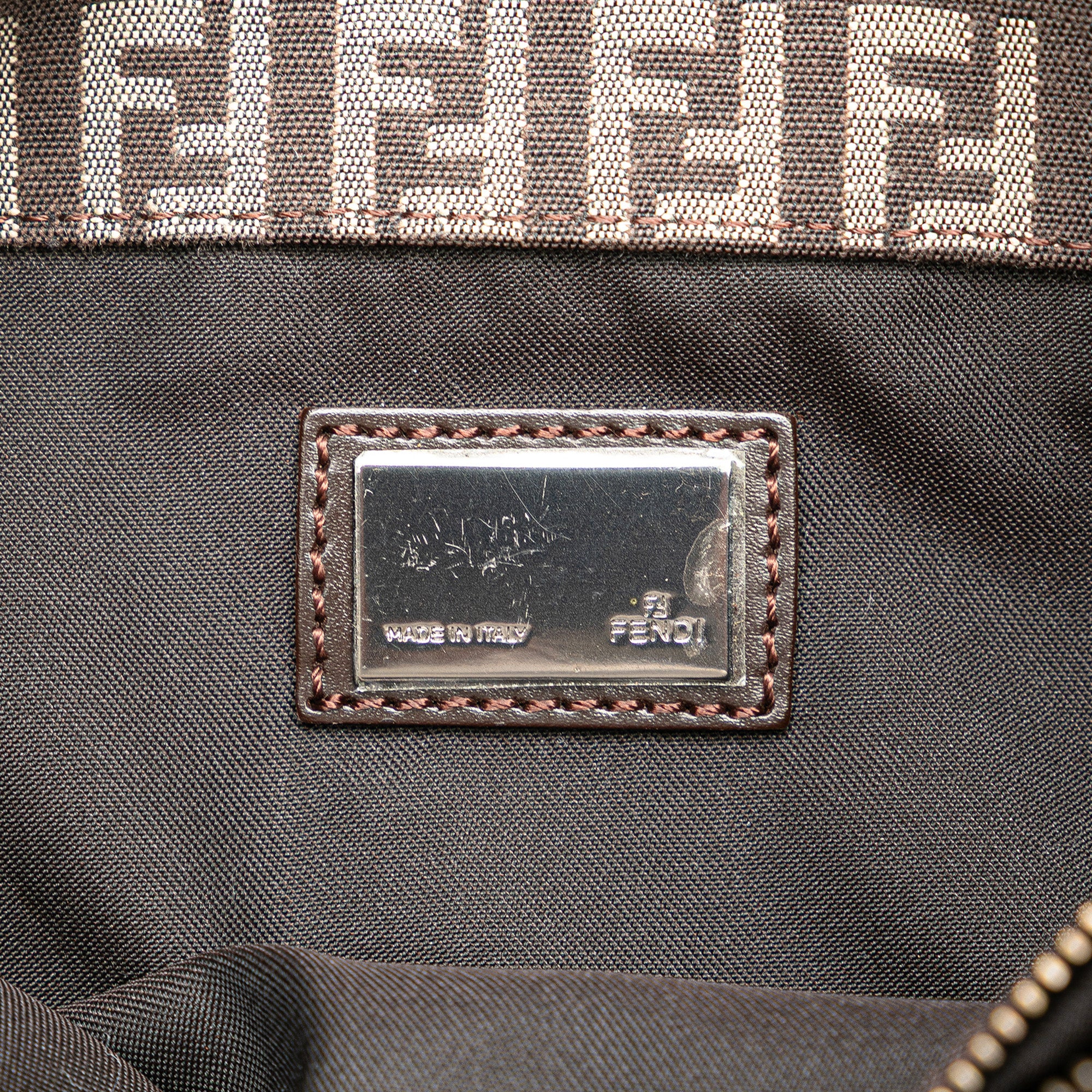 Fendi | Pre-Owned Zucchino Canvas Shoulder Bag | Brown