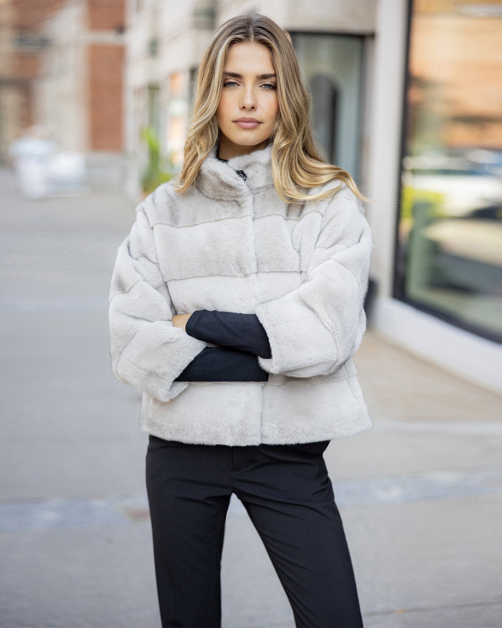 Fur-Free Mink (Faux Fur) Jacket | Light Gray