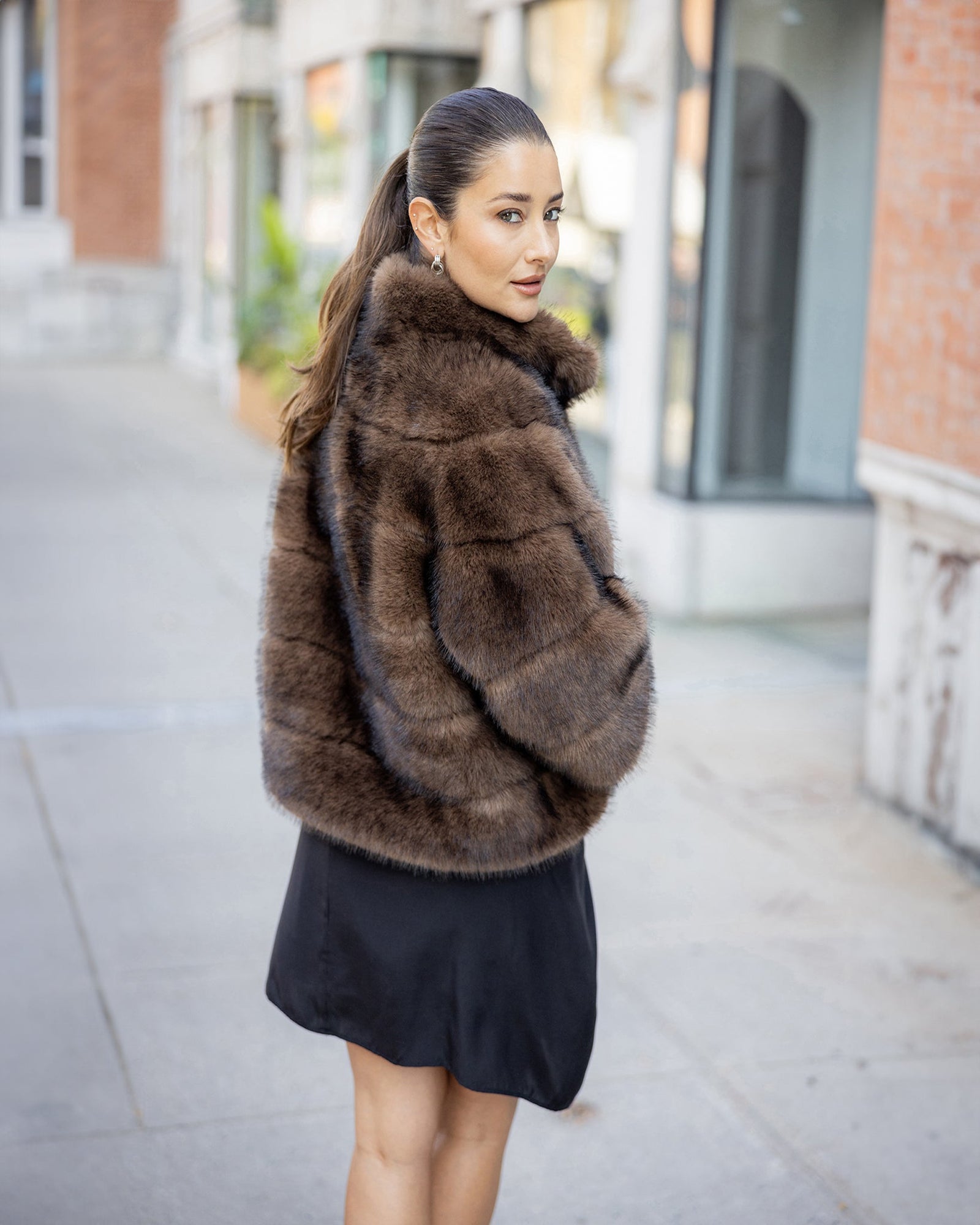 Fur-Free Sable (Faux Fur) Jacket | Brown