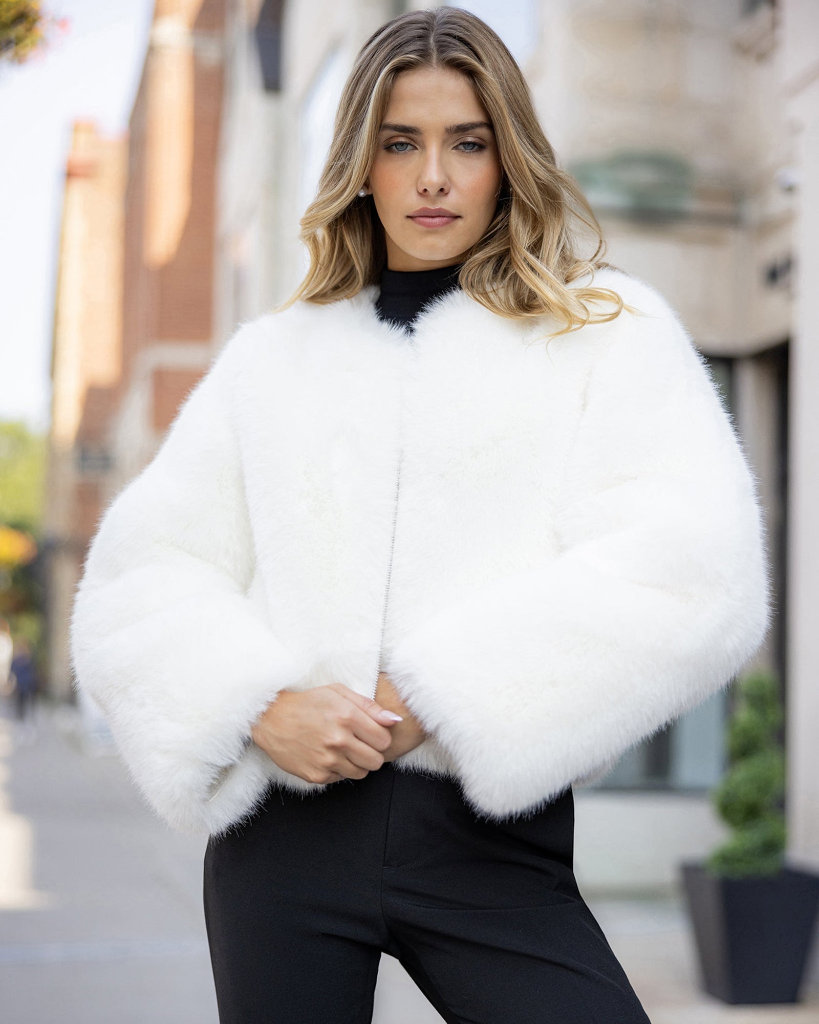 Fur-Free Fox (Faux Fur) Bolero | White