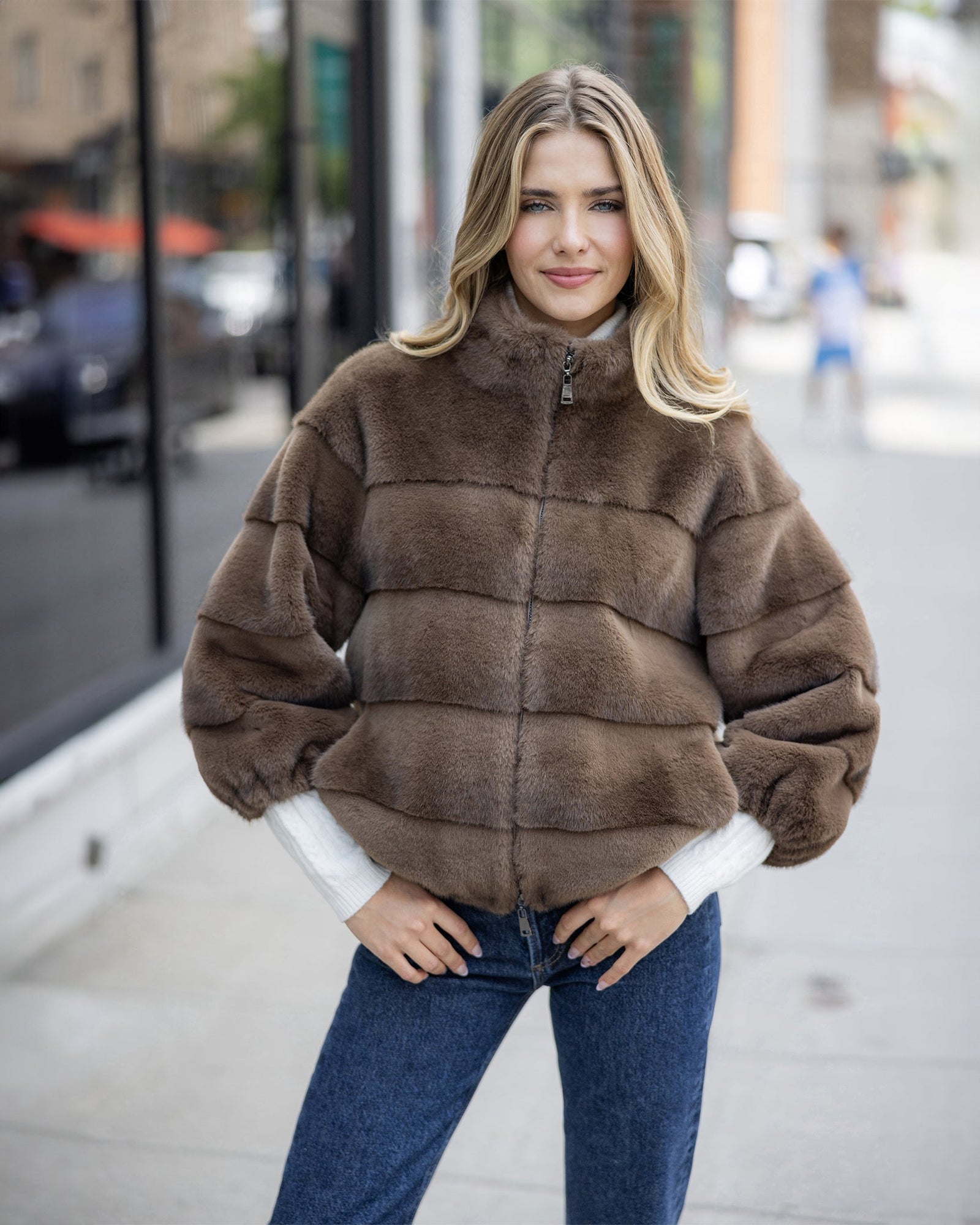 THEIA | Fur-Free Mink (Faux Fur) Jacket | Brown