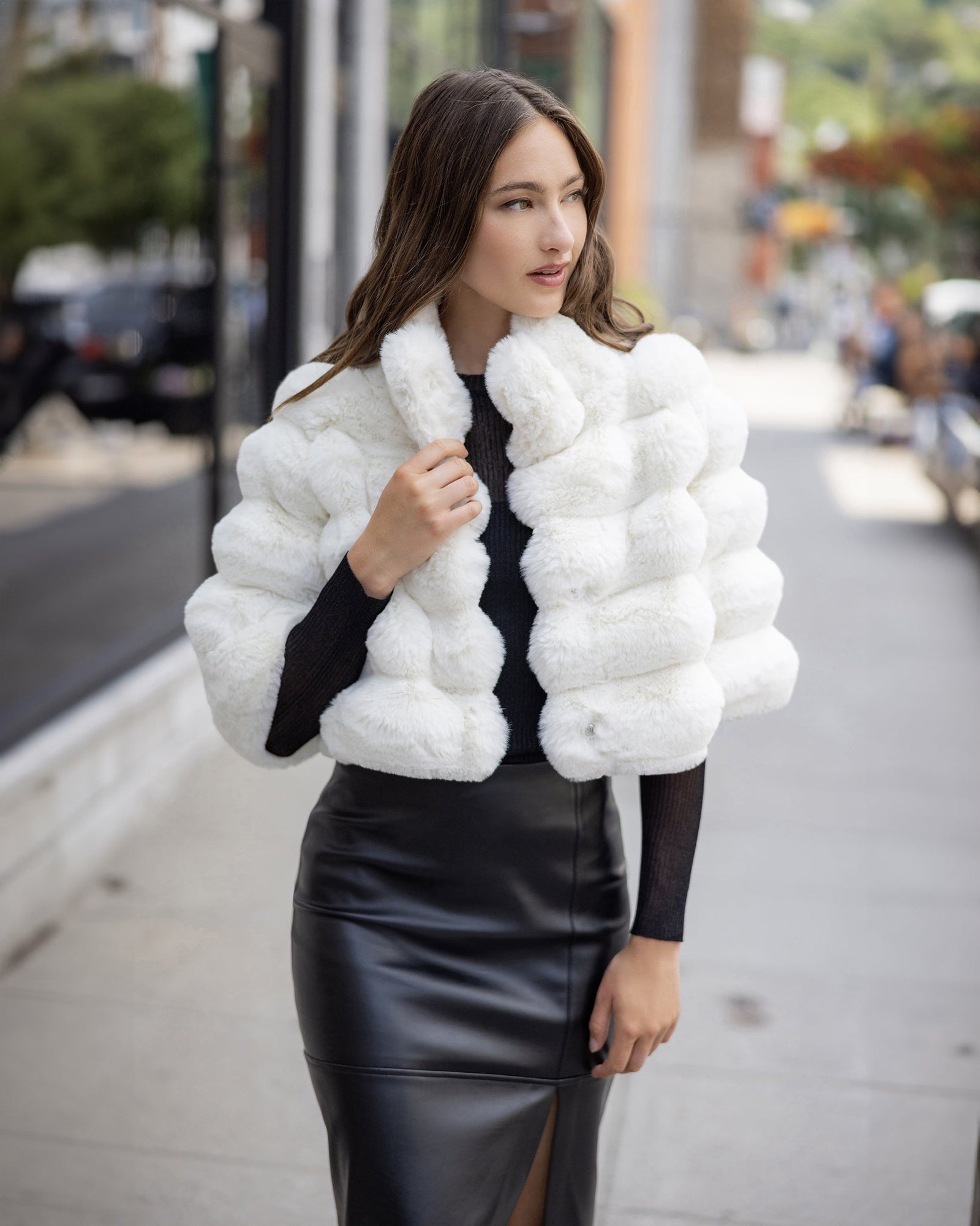 Fur-Free Chinchilla (Faux Fur) Bolero | White Chinch