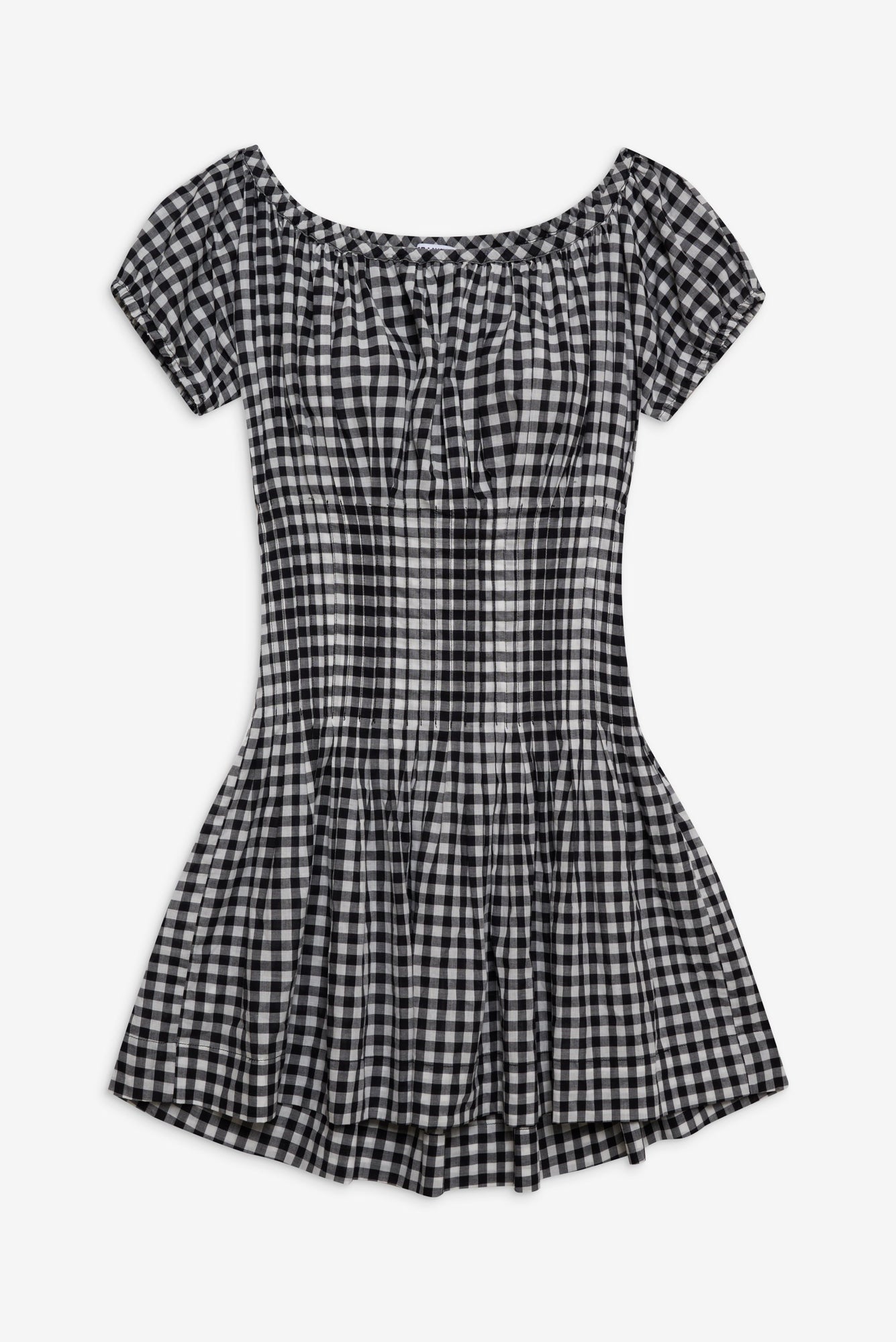 Sadie Gingham Mini Dress in Black Gingham