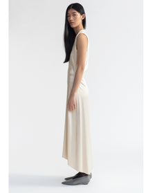 Sansa | Satin Asymmetrical Midi Dress | Silver
