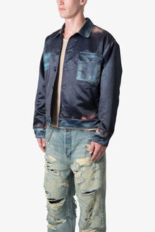 Satin Bomber Jacket | Washed Black