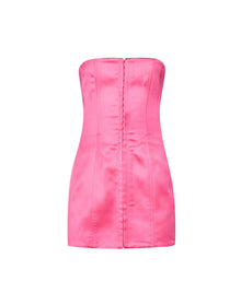 Satin Corset Dress | True Pink