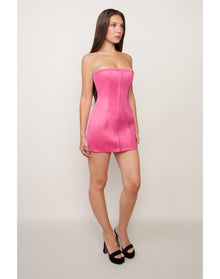 Satin Corset Dress | True Pink