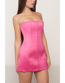 Satin Corset Dress | True Pink