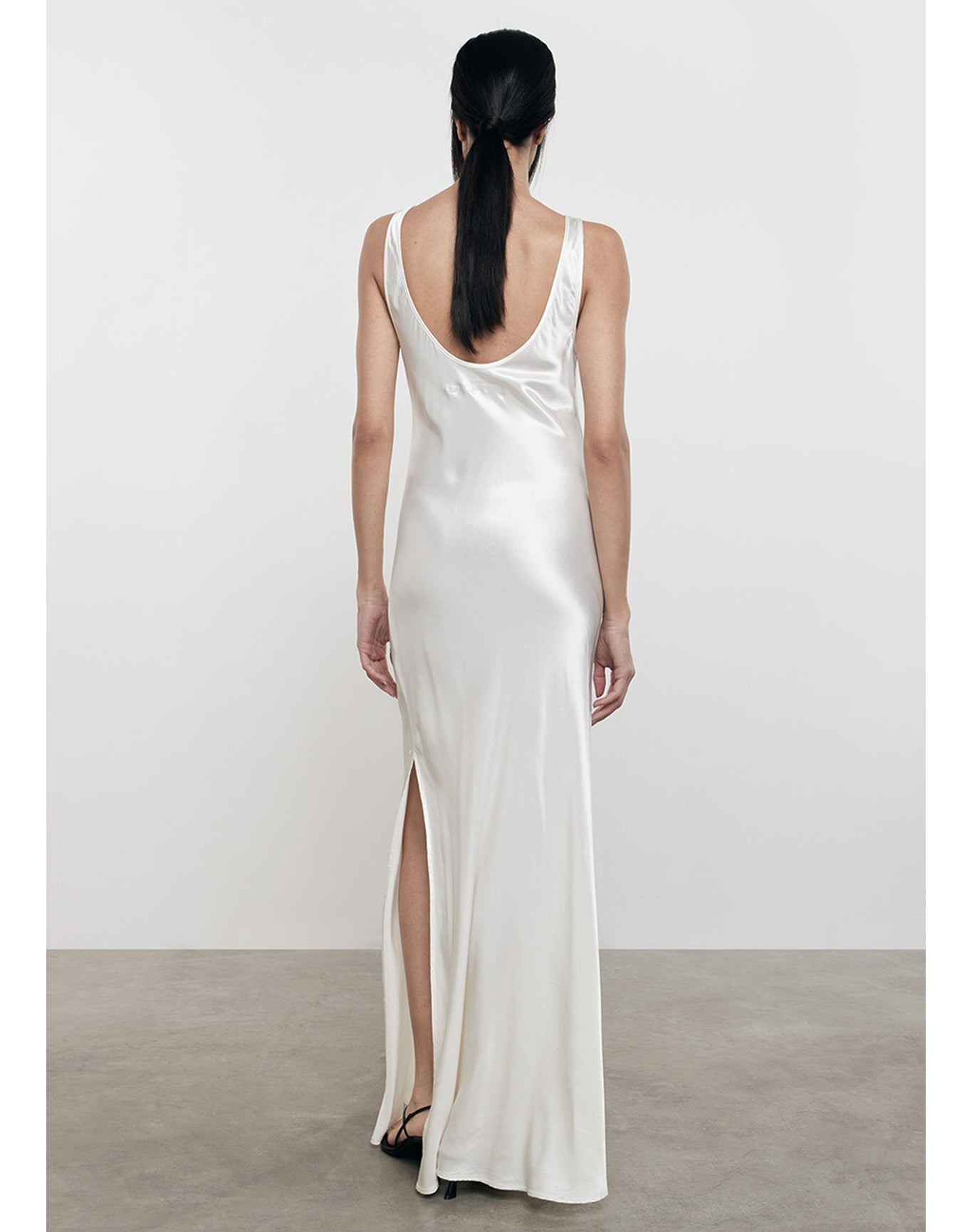 Satin Tank Dress | White
