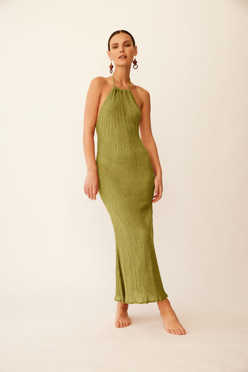 green emerald velvet dress BRUNA DRESS  SICILIAN  SAVANNAH MORROW