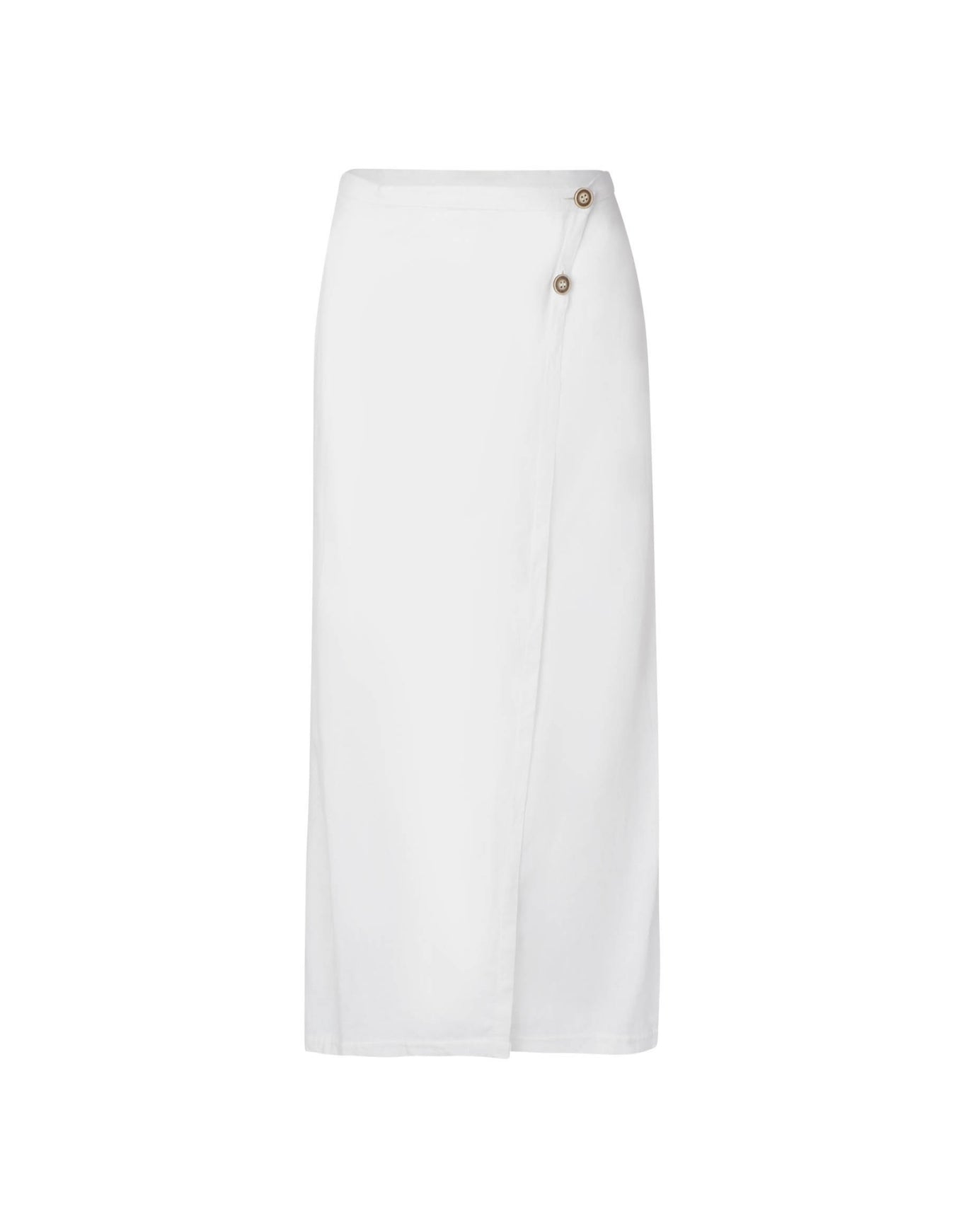Scarlet Off-White Linen Wrap Skirt | White