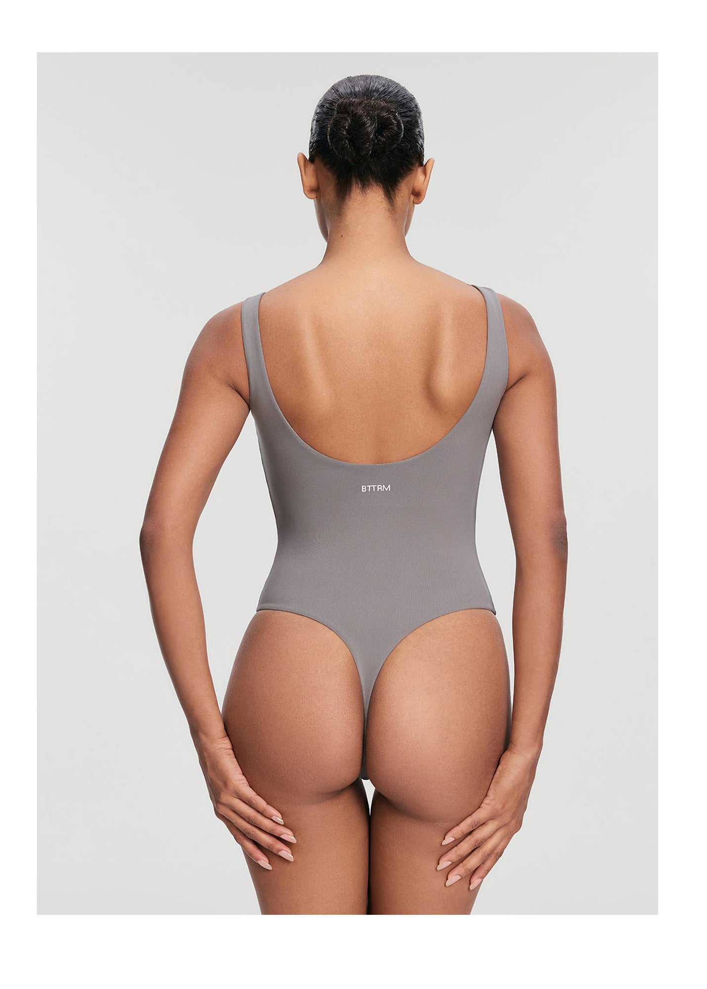 Scoop Back Bodysuit | Cool Gray