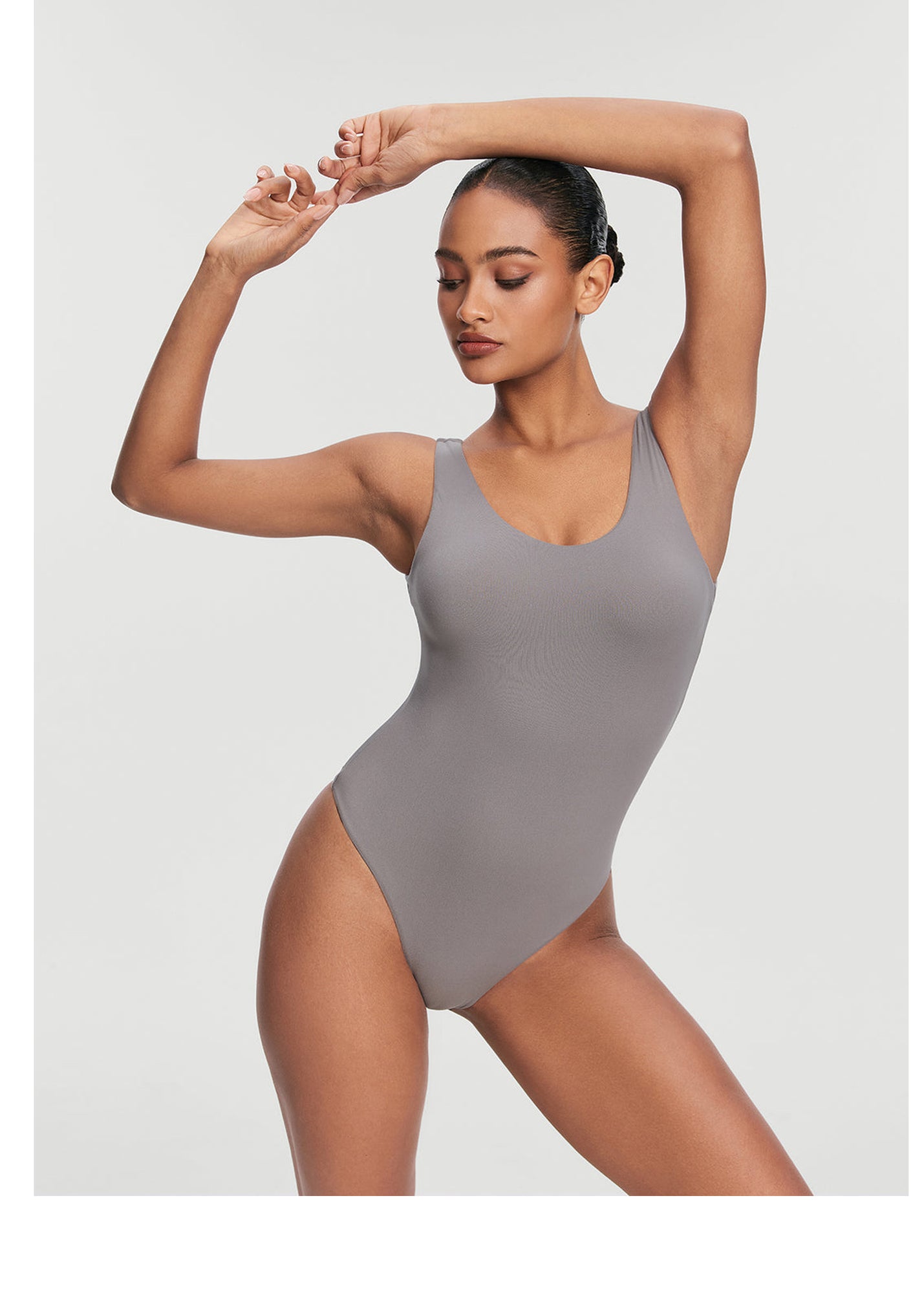 Scoop Back Bodysuit | Cool Gray