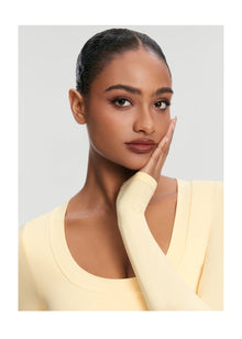 Scoop Neck Long Sleeve Top | Lemon Meringue