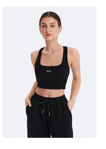 Scoop Neck Racerback Bra | Black