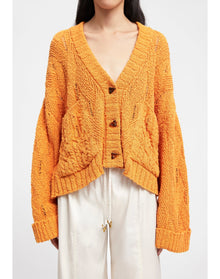 Scott | Rustic Cardigan | Orange