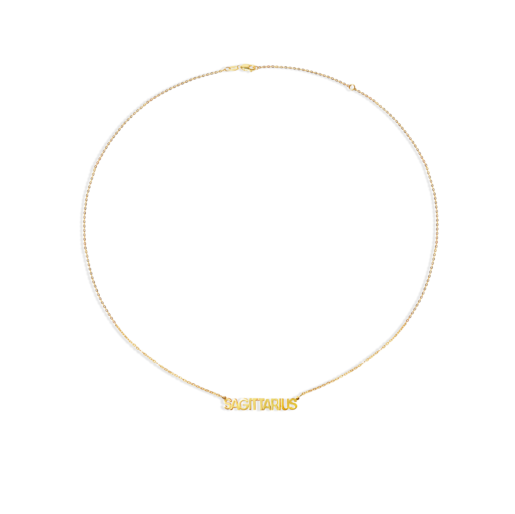 sagittarius gold sign name necklace