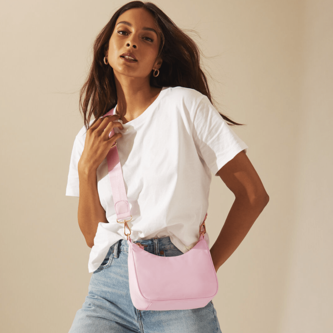 Curved Crossbody Bag | Bubblegum
