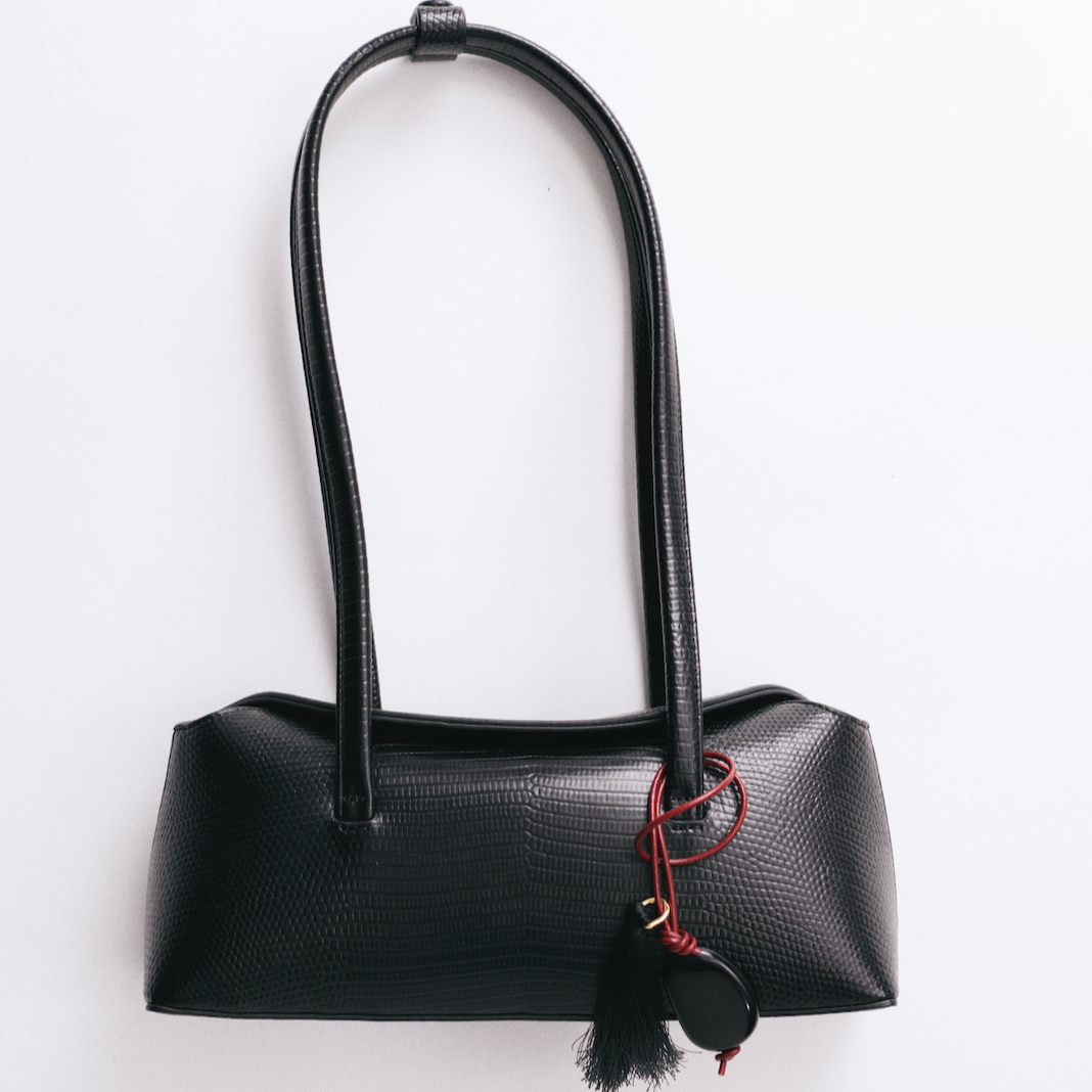 Mini Chrystie Bag | Reptile Noir With Charm