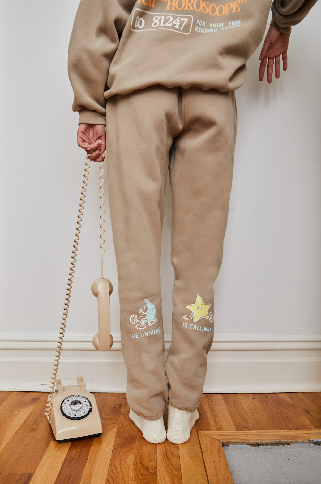 Cosmic Hotline Sweatpants | Latte