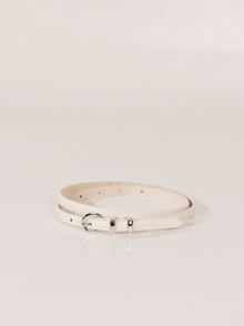 Thin Belt Belt | Ivory & Silver