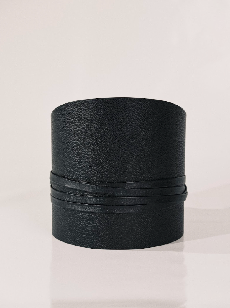 Undone Corset Pebble Leather Belt | Black