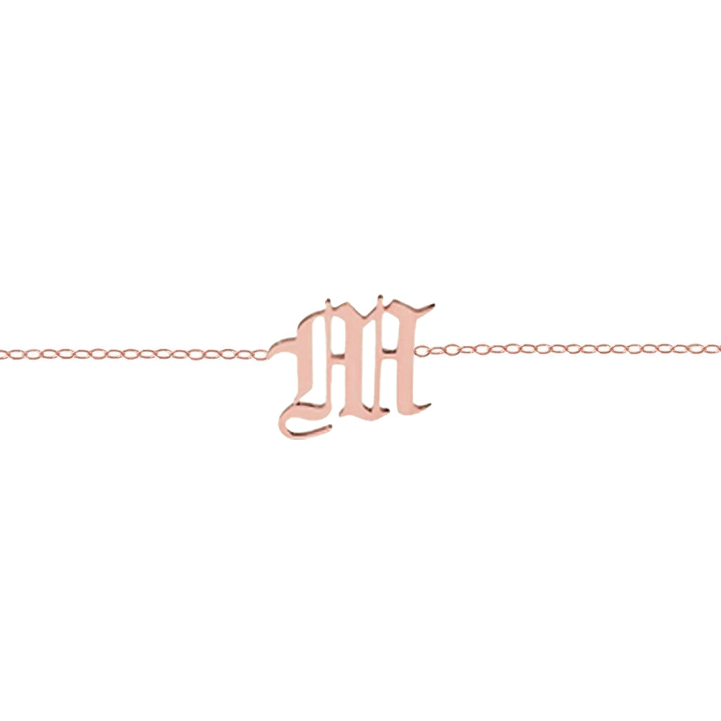 rose gold letter choker necklace