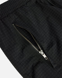 Seamed Nylon Track Pant | Black