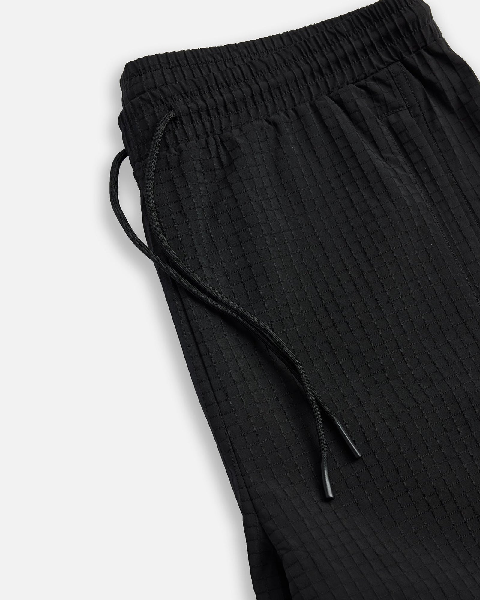 Seamed Nylon Track Pant | Black