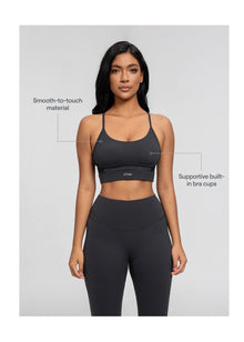 Seamless Crossback Bra | Charcoal