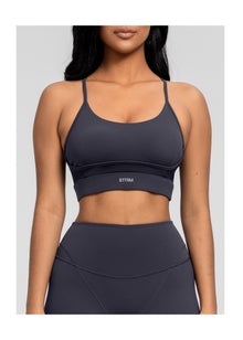 Seamless Crossback Bra | Charcoal