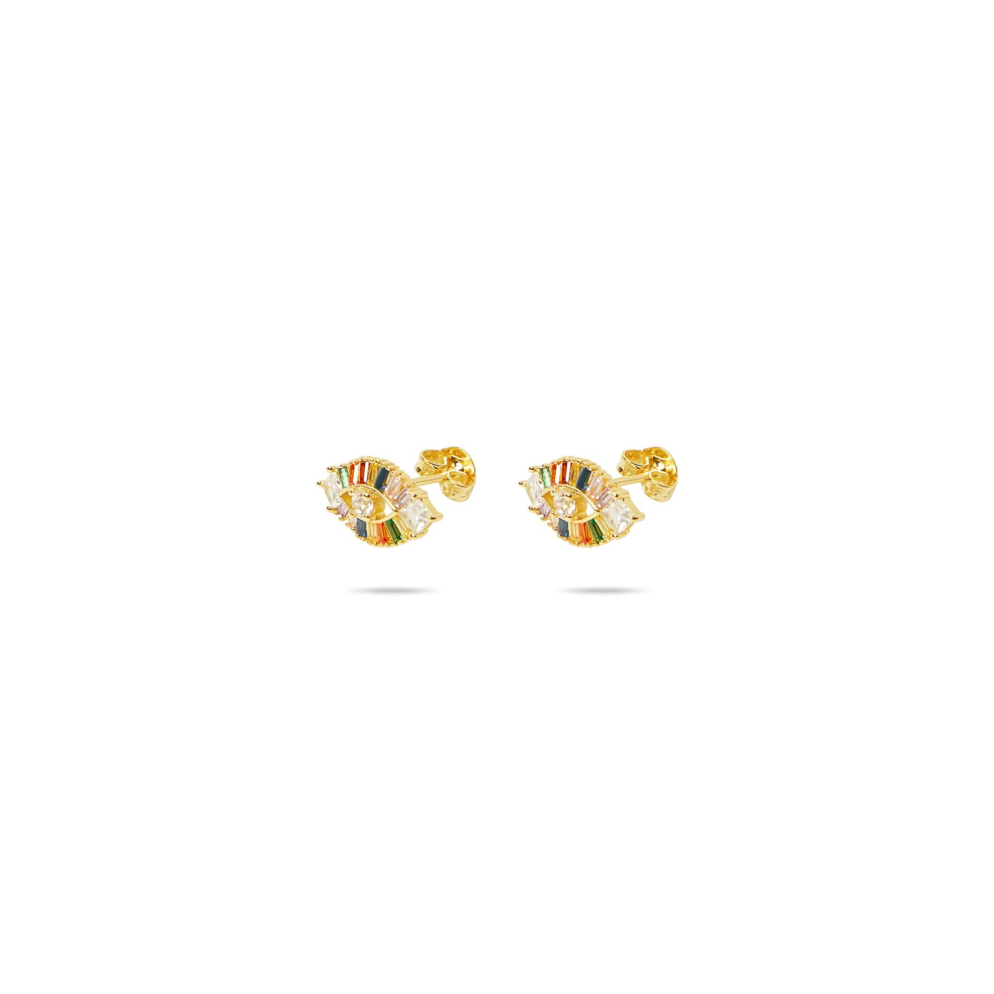 The Rainbow Evil Eye Stud | 18K Yellow Gold-Plated