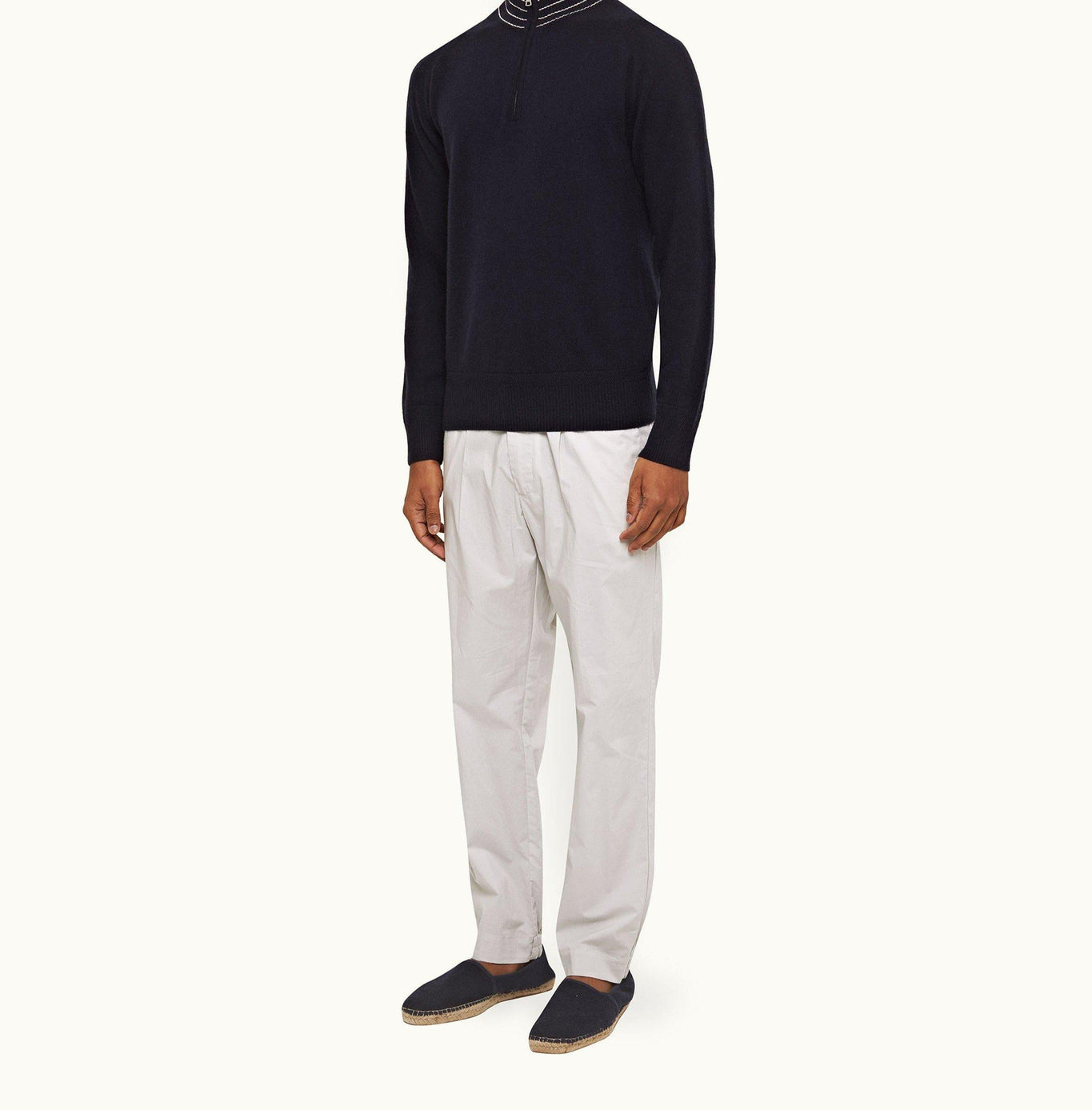 Sedgwick Poplin Tailored Fit Single Pleat Stretch-Cotton Trousers | Oyster Grey