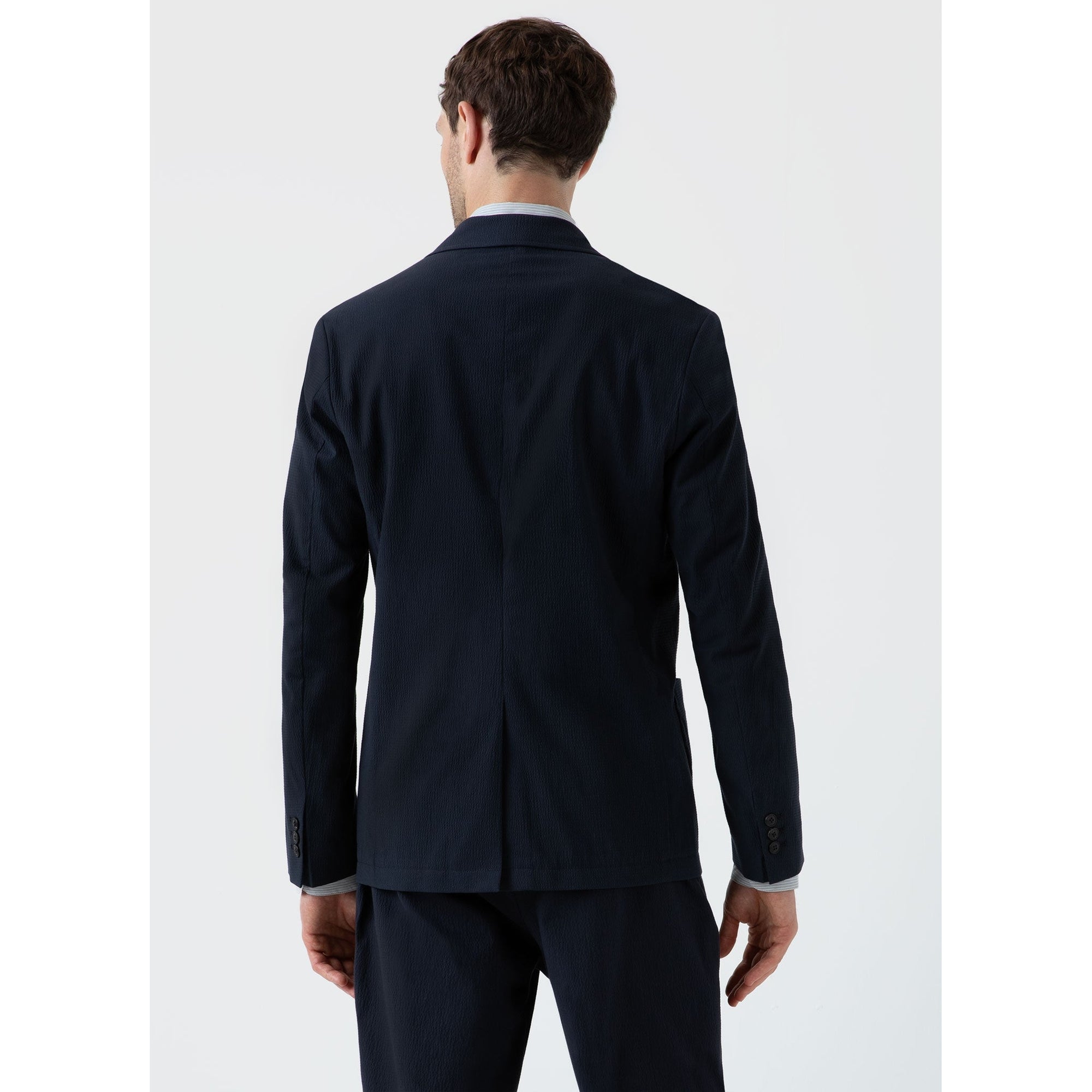 Seersucker Blazer | Men | Navy