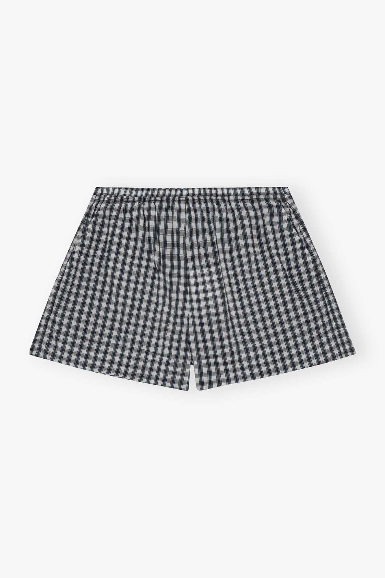 Seersucker Check Elasticated Shorts | Egret