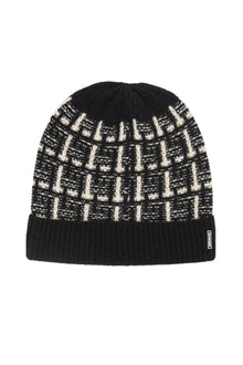 Select Cashmere Beanie Hat | Black/Ivory