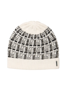 Select Cashmere Beanie Hat | Ivory/Black