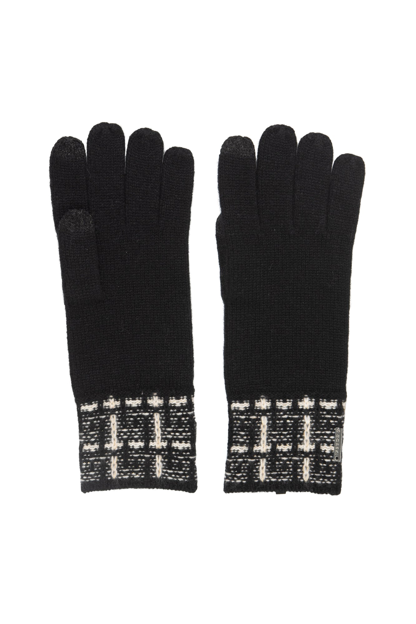 Select Cashmere Gloves | Black/Ivory