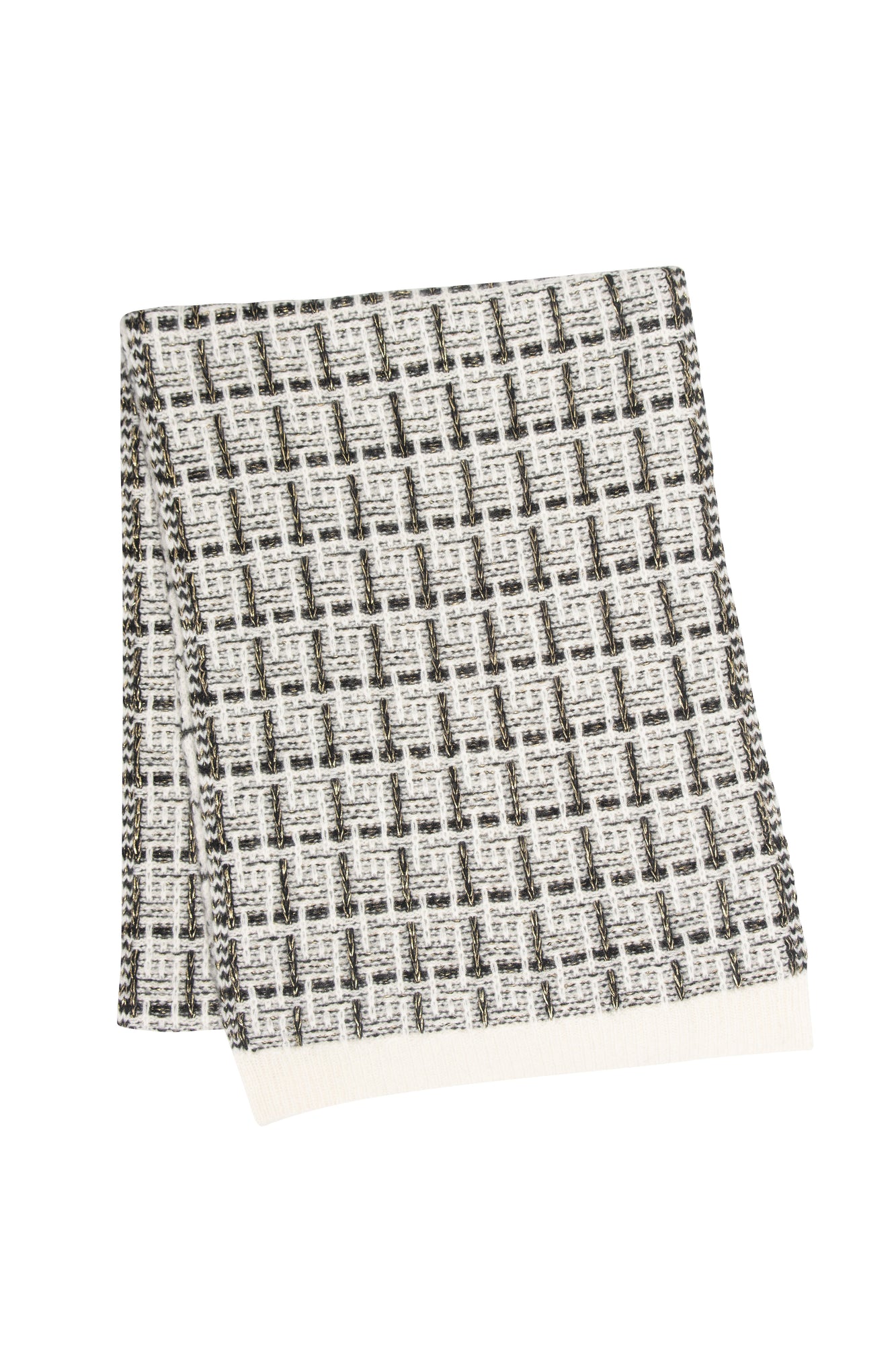 Select Cashmere Scarf | Ivory/Black