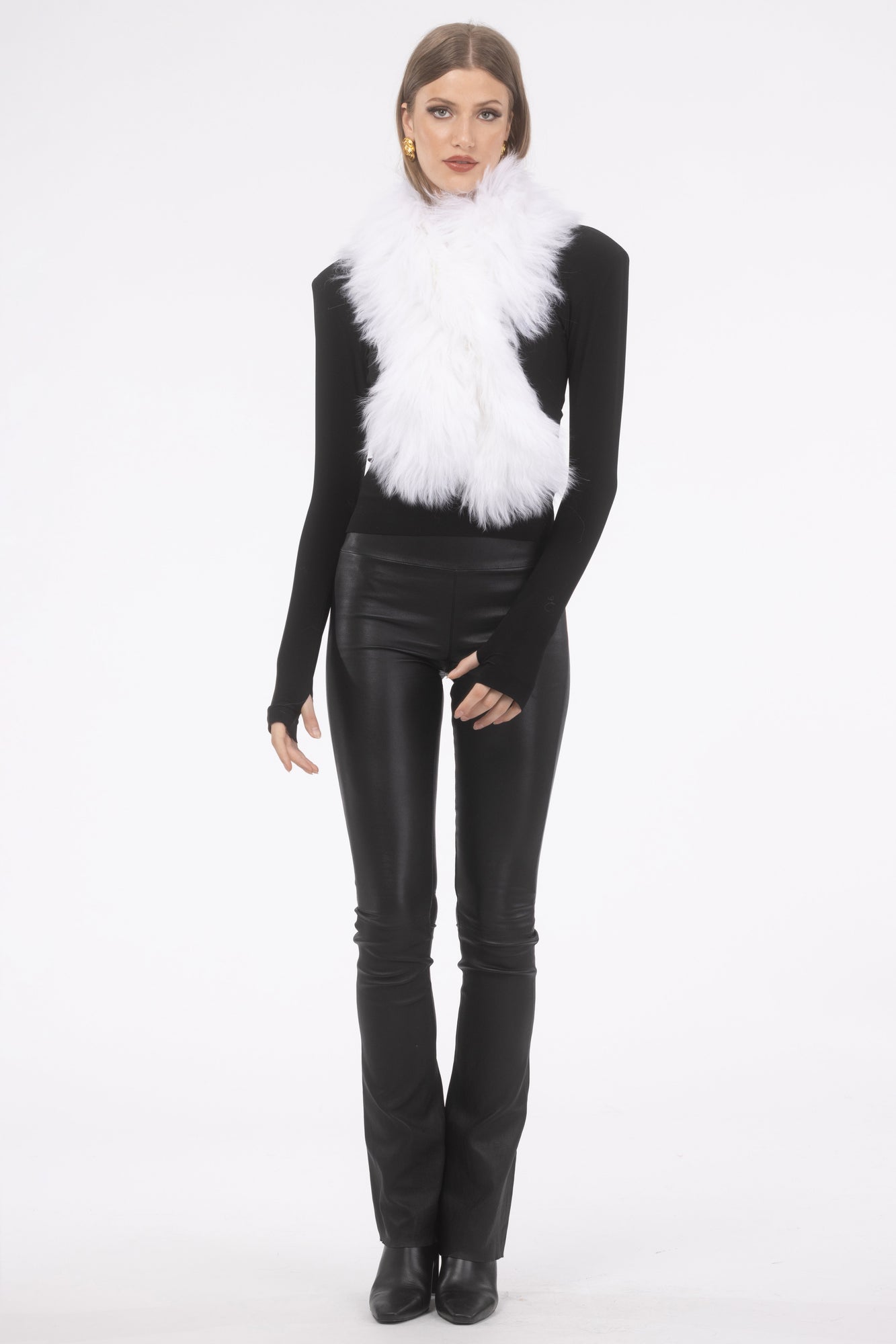 Select Lamb Pull-Through Scarf | Bleached White (V1)