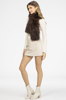 Select Lamb Pull-Through Scarf | Dark Brown