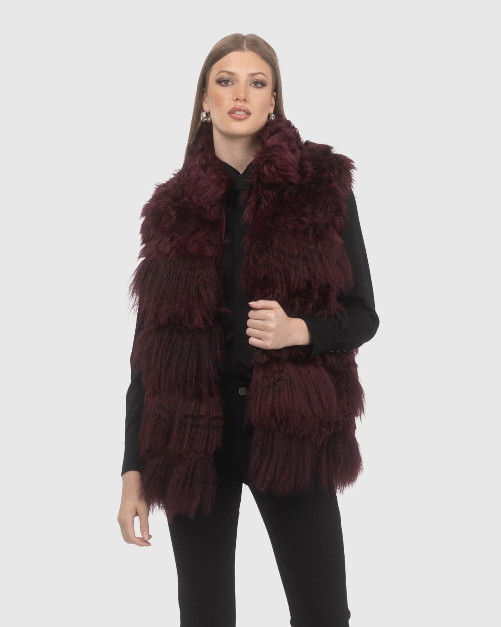 Select Lamb Vest | Burgundy