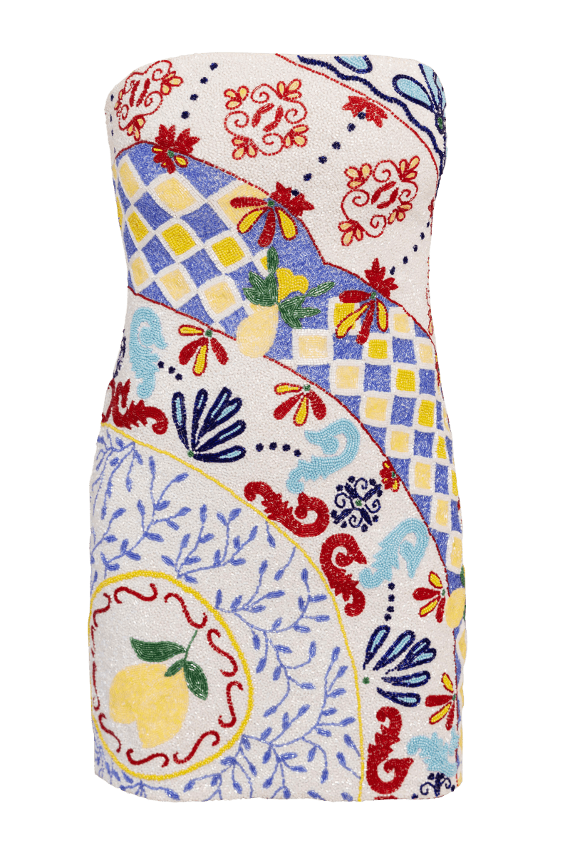 Senorita Hand - Beaded Embellished Mini Dress - Self - Adore