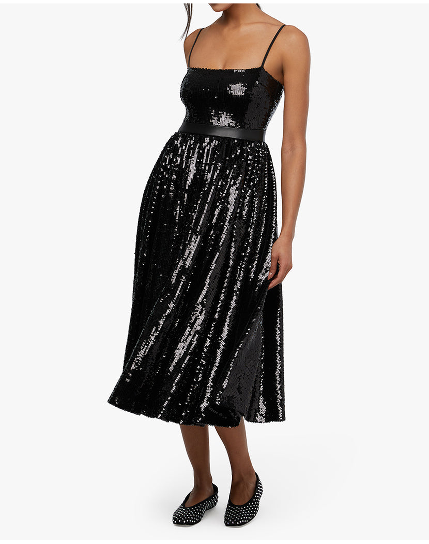 Sequin Midi Dress | Black