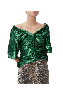 Sequinned Blouse | Kelly Green