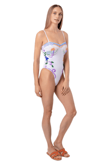 Serenity Hand - Beaded Embellished One - Piece Swimsuit - Self - Adore