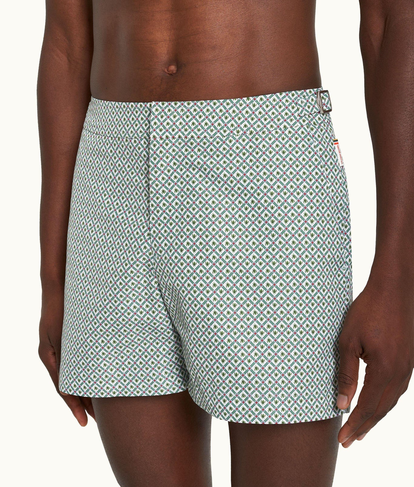 Setter Geo Print Shorter-Length Swim Shorts Woven | Kiwi Rush/White Sand