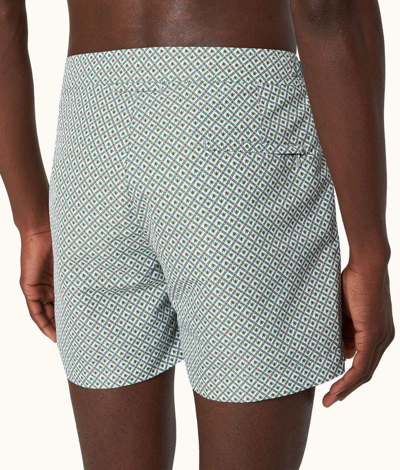 Setter Geo Print Shorter-Length Swim Shorts Woven | Kiwi Rush/White Sand