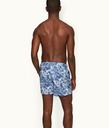 Setter Palmed Shorter-Length Swim Shorts | Lagoon Blue